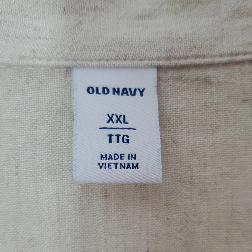 Linen-Blend Utility Short-Sleeve Shirt - Size XXL - Picture 5 of 13